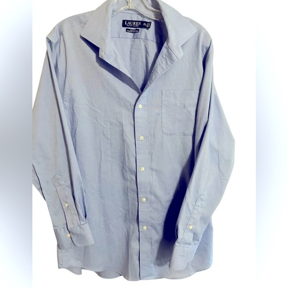 Lauren Ralph Lauren Black Label Mens Blue Dress Shirt SlimFit NoIron 161/2 32/33 - Picture 7 of 7